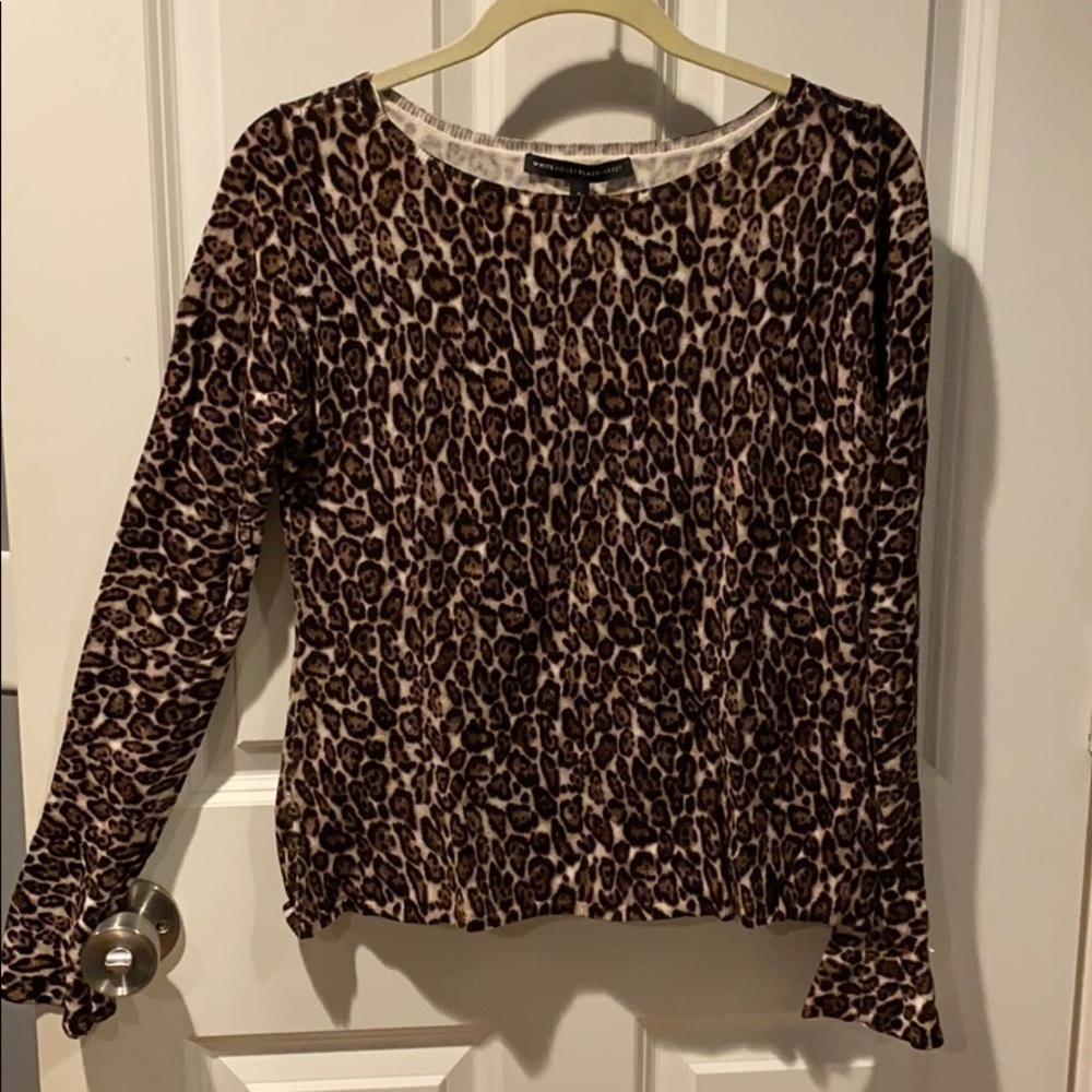 WHBM Lightweight Leopard Print Sweater EUC - Picture 3 of 8